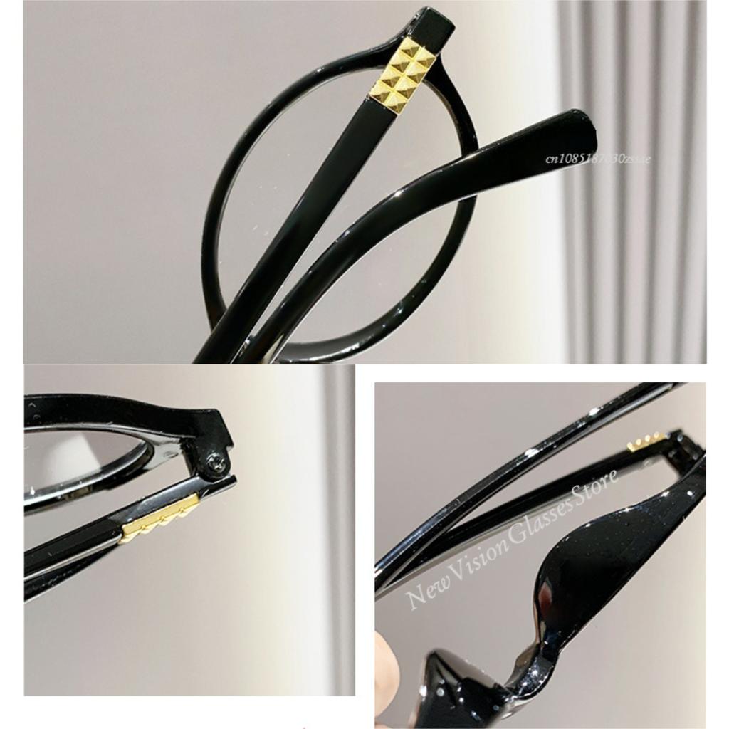Retro Oval Frame Glasses Women Female Cool Eyewear Trend Reading Computer Anti Blue Light Eyeglasses