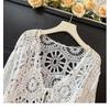 Bohemian Crochet Tie-Up Knit Cardigan - Women's Long Sleeve Sun Protection Top