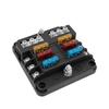 6 Ways Blade Car Boat Fuse Box Holder Fuse Holder Block Warning Indicator 12V 36V Power Distribution Panel Board