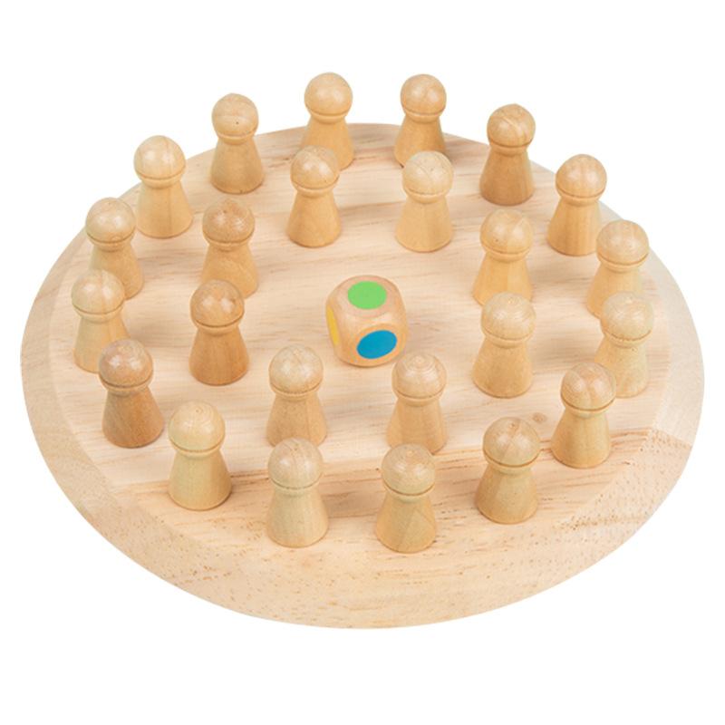 Wooden Round Color Memory Chess Children'S Early Education Puzzle Noble Game Memory Chess Table Toy