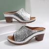 Women Wedge Sandals New Summer Crocodile Print Platform Sandals Female Leather Non Slip Beach Slides Women Plus Size Shoes