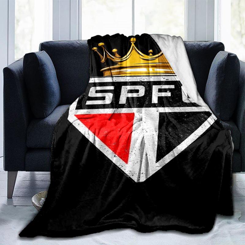 Pau-lo Fc Emblem Printed Throws Blanket Soft Flannel Blankets for Couch Bed Gifts for Men Women Picnic Blanket Christmas Gifts