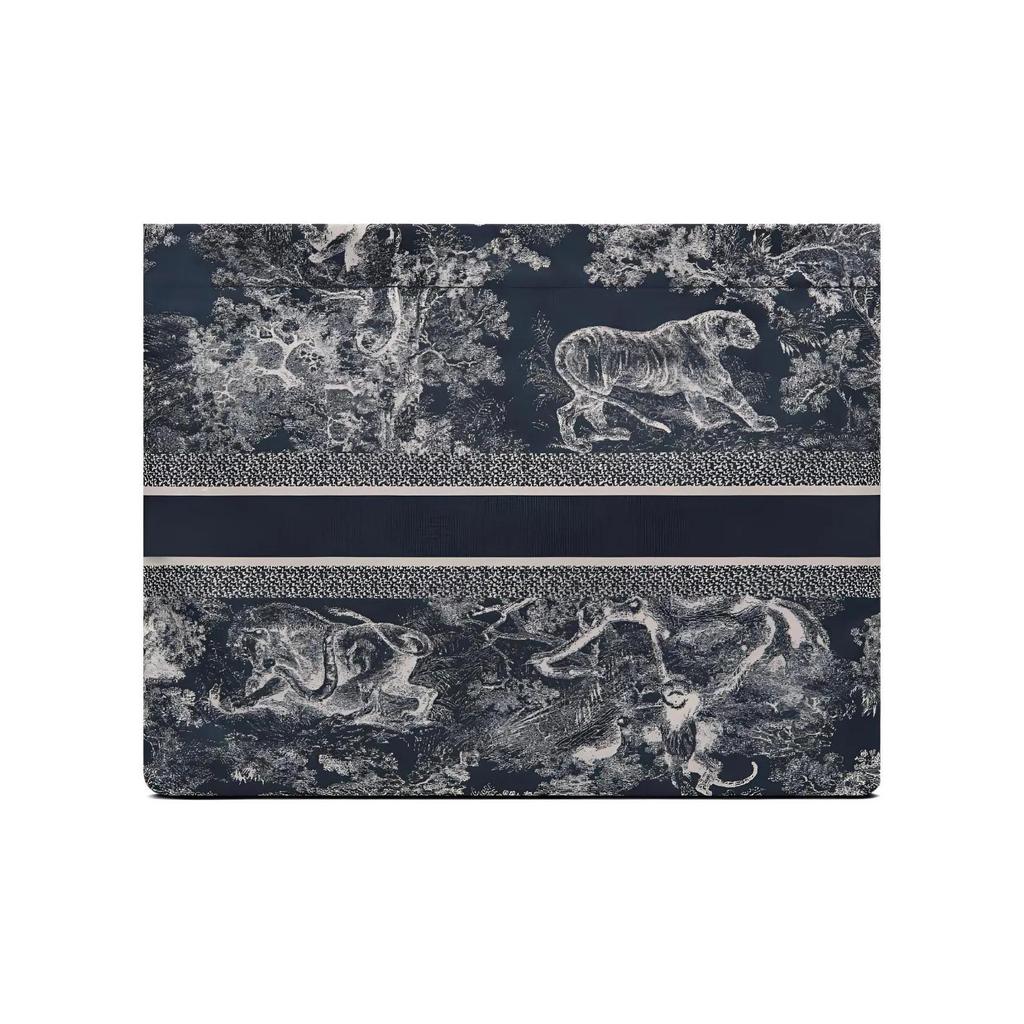 DIOR Travel Toile de Jouy Reverse Print Zipper Tech Fabric Clutch Bag  Shoulder Bag Handbag Regular Fit Women's Style Blue