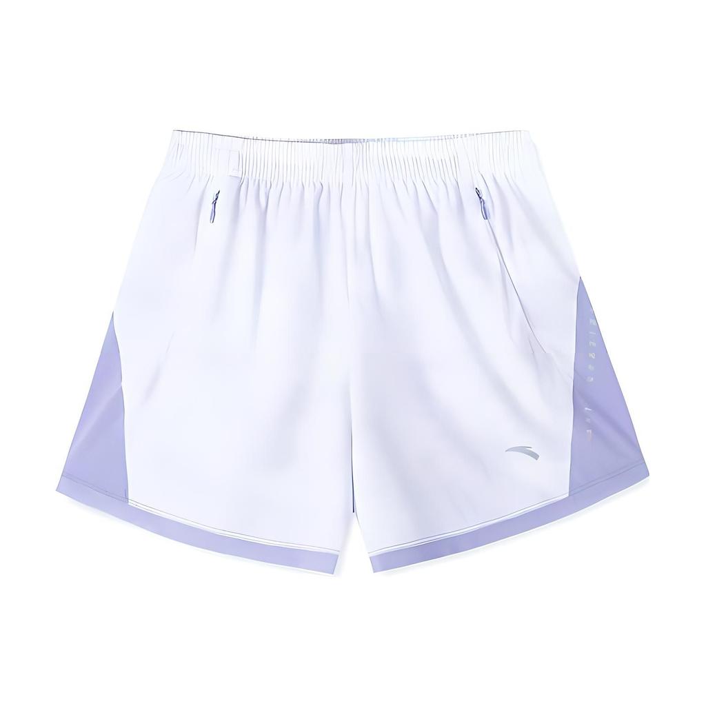 Anta Running Series Logo Print Elastic Waist Straight Leg Sports Shorts Women Shorts Purple 162225505-2