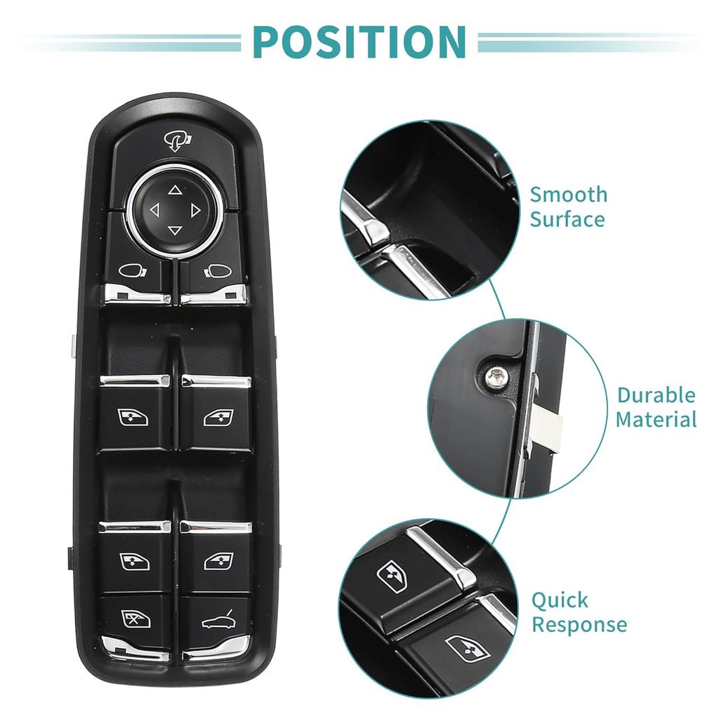 ACROPIX Front Left Driver Side Power Window Switch Window Control Switch Fit for Porsche Cayenne 2011-2014 for Porsche Panamera 2010-2015