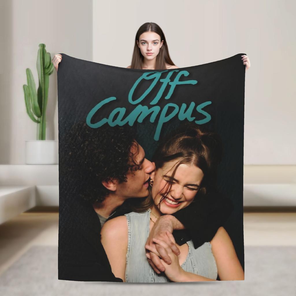 Off Campus Hockey Romance Flannel Throw Blankets Blanket for Bed Travel Lightweight Bed Rug,