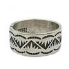 Handcrafted Navajo Style Sterling Adjustable Ring Men Women Geometric Tribal Design Vintage Statement Finger