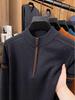 Men's Autumn/Winter Zipper Wool Sweater: Half-High Collar, Long Sleeve, Casual, Warm, Fashionable Knitted Base Layer