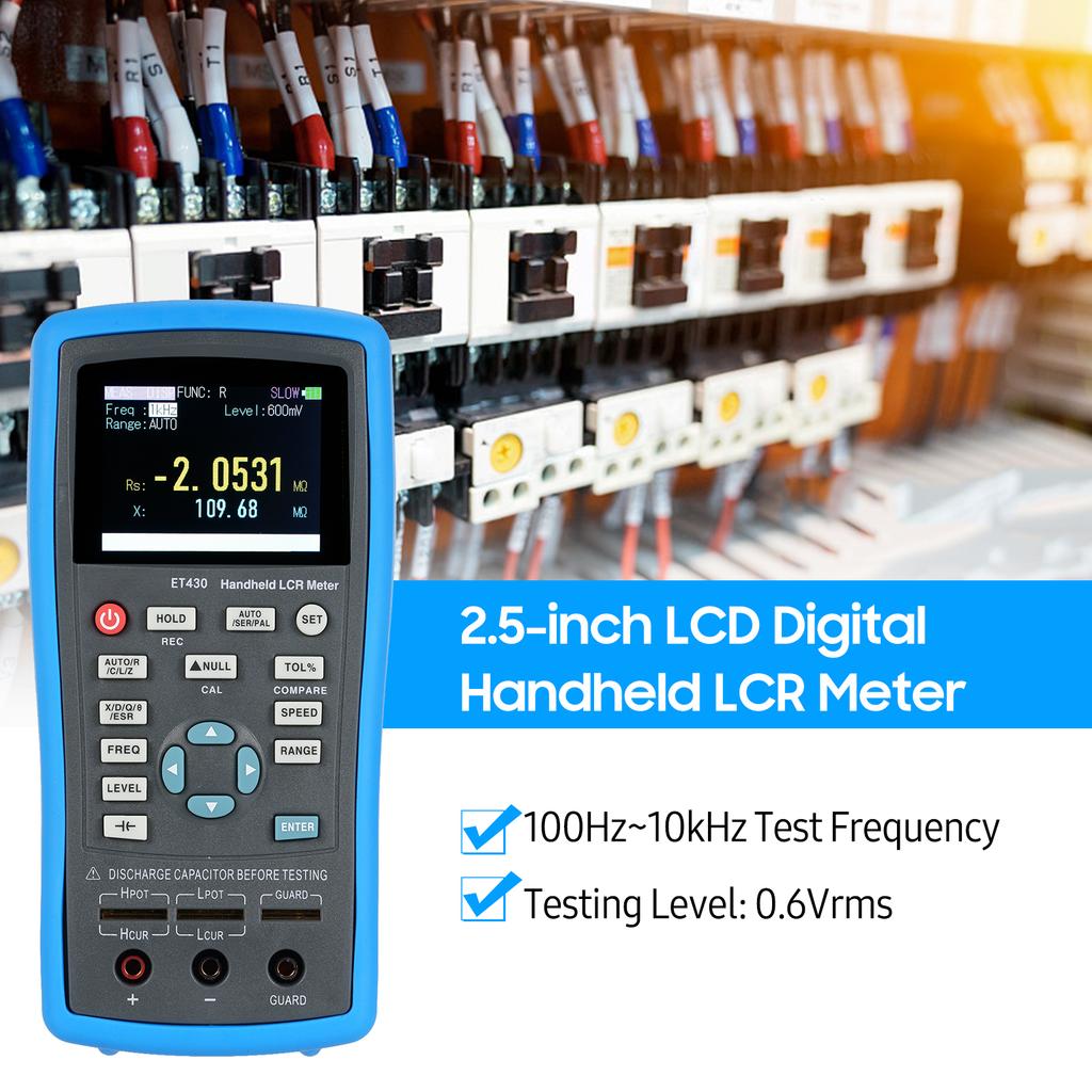 2.5 Inch LCD Digital Handheld 100kHz LCR Meter LCR Multimeter Tester for Inductance Capacitance Resistance Measuring