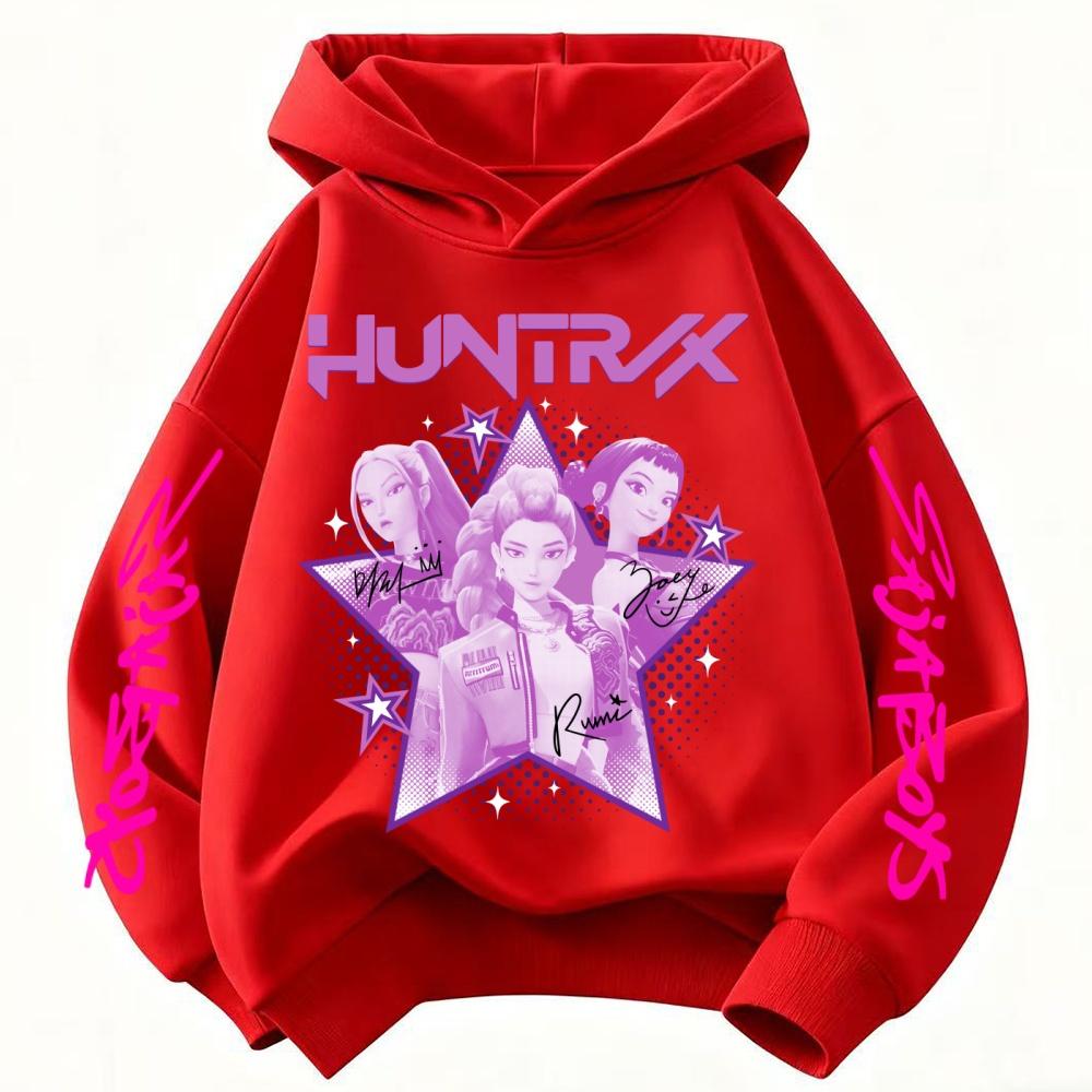 Felpa per Bambini KPop Demon Hunter Huntrix Autunno Ragazzi Ragazze Moda Street Pullover Abbigliamento per Bambini
