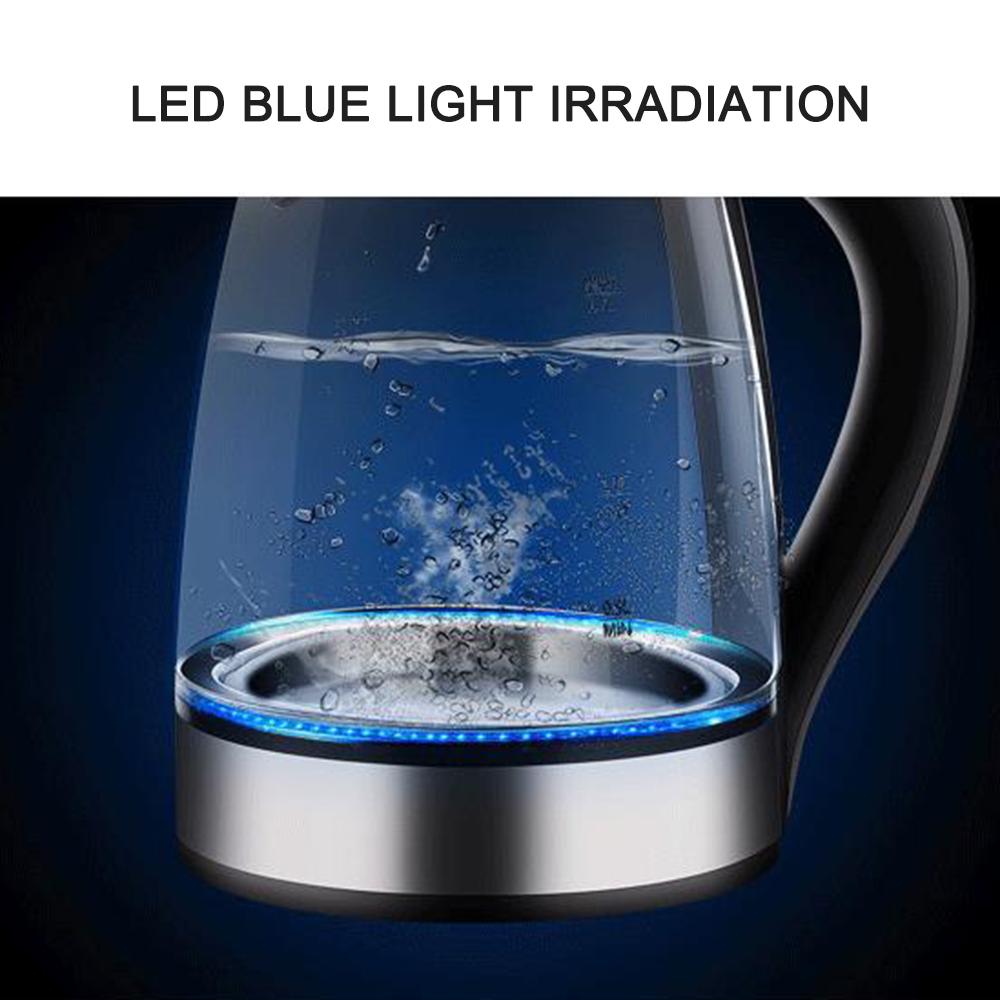 Electric Water Kettle Glass Double Wall Cordless with Blue LED Light 1.7L 1850W Tea Kettle Fast Water Boiler Automatic Shutoff Boil Dry Protectio