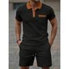 Herren Sommer Kurzarm Poloshirt & Freizeit Sportbekleidung Set - Atmungsaktiv, Bequem, Vielseitig, Lockere Passform