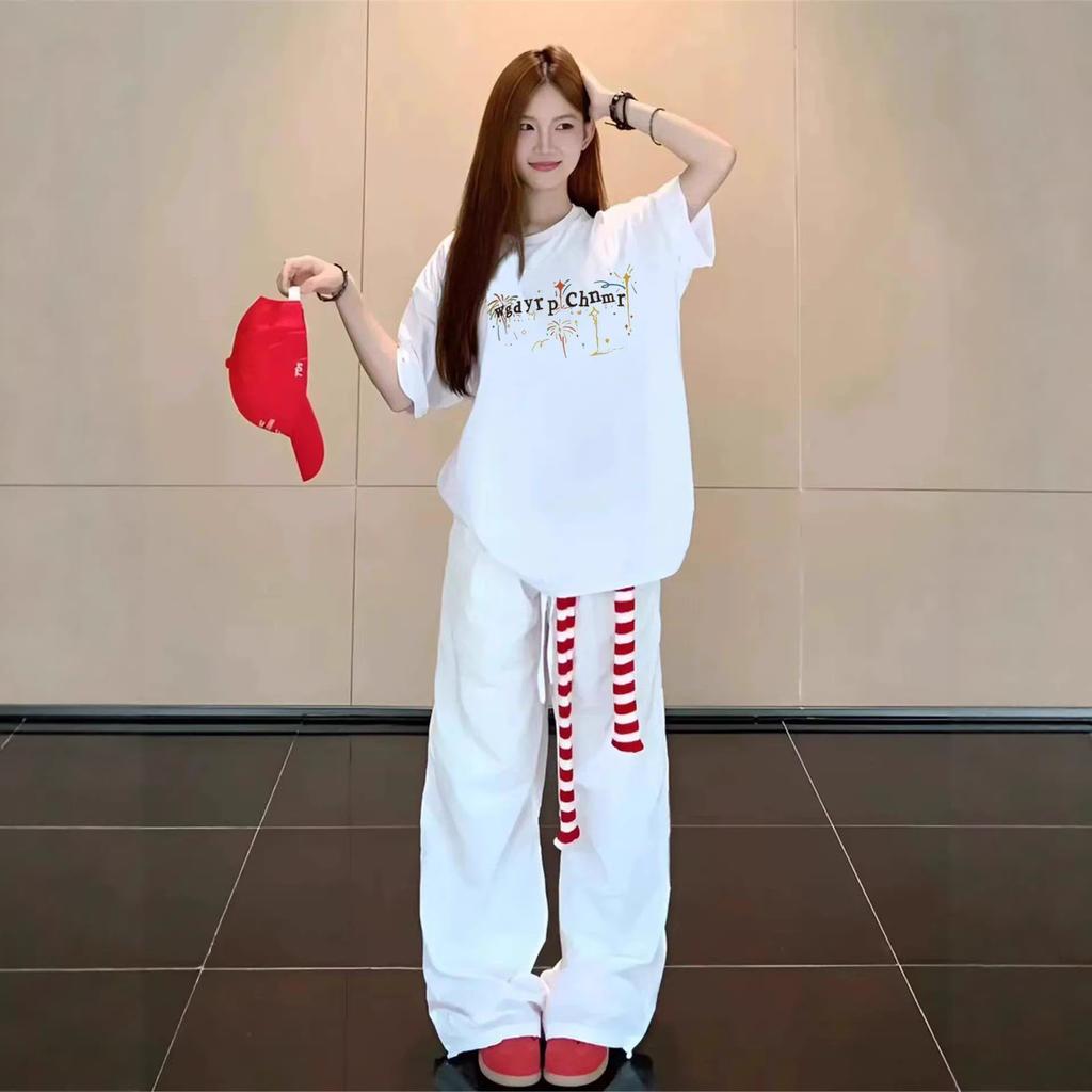 American high street pure cotton white short-sleeved t-shirt women's new summer loose large size trendy brand design half-sleeved top