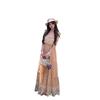 French temperament resort chiffon dress women's Sanya seaside long dress lace splicing beach photo skirt