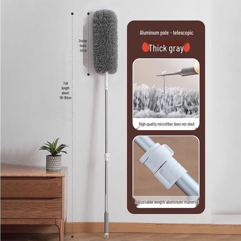 Retractable Wool Static Electric Feather Duster - Extended Cleaning Tool