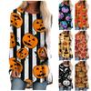 Dámská ležérní móda halloweenská halenka s dlouhým rukávem střední délky