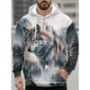 Fashion Men's Hoodie Animal Wolf Patterns 3D Print Hoodies Spring And Autumn Street Casual Boy Sweatshirt Men's Oversized Top Clothing