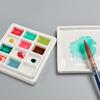 12 Grids Ceramic Artist Paint Palette Ceramic Mixing Tray Watercolour Paints Palette for Painters
