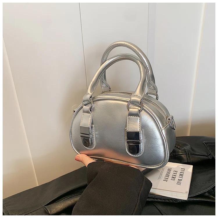 Women's Solid Zipper PU Bags Top Handle Bags Soft Interior Compartment Large Capacity Fashion New