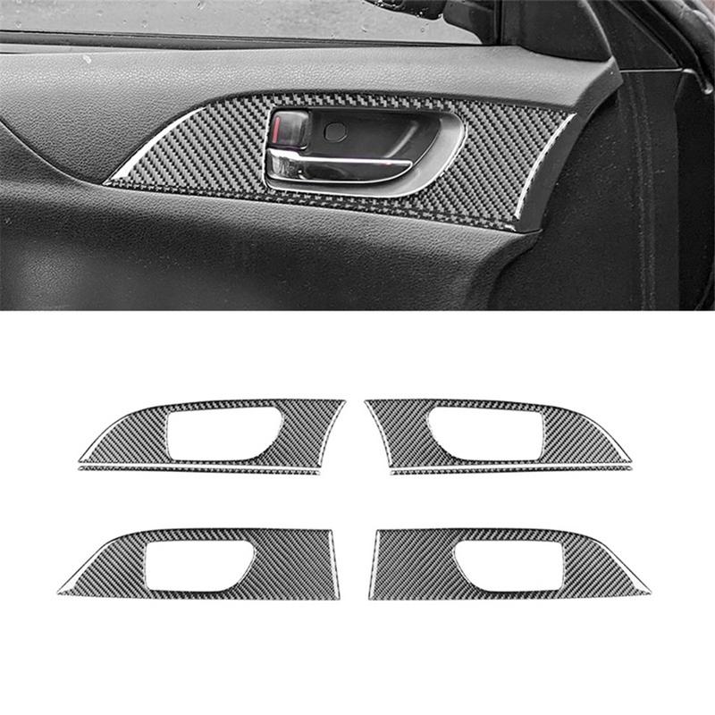 A87Q-Carbon Fiber for Subaru Impreza 2009 2010 2011 Car Inner Door Handle Panel Cover Trim Interior Accessories