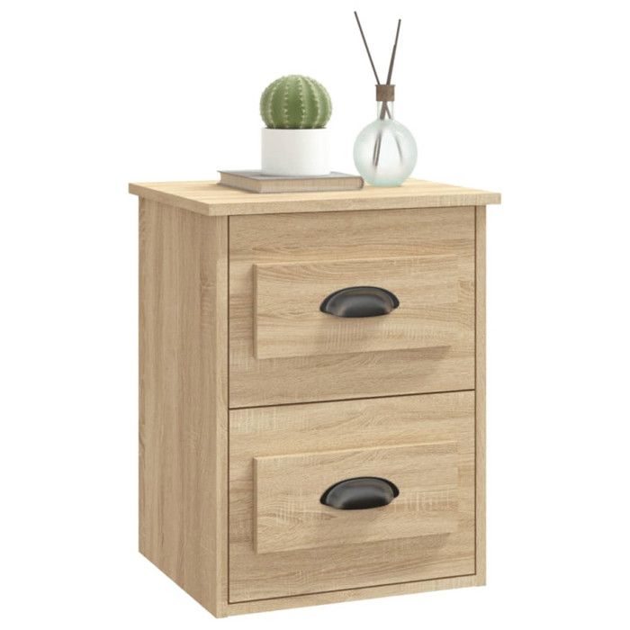 VidaXL Wall-mounted Bedside Table Sonoma Oak 41.5x36x53 Cm 816398