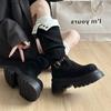 Women's lightweight thick-soled winter warm one-step snow boots padded lining non-slip wear casual sports long cotton boots