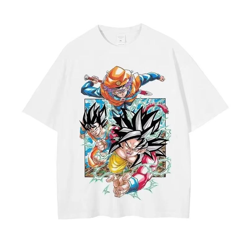 2026 new Dragon Ball Goku MaleFemale Summer Print TShirt  Harajuku Retro Short Sleeve Loose Fit Comfortable Casual Shirt