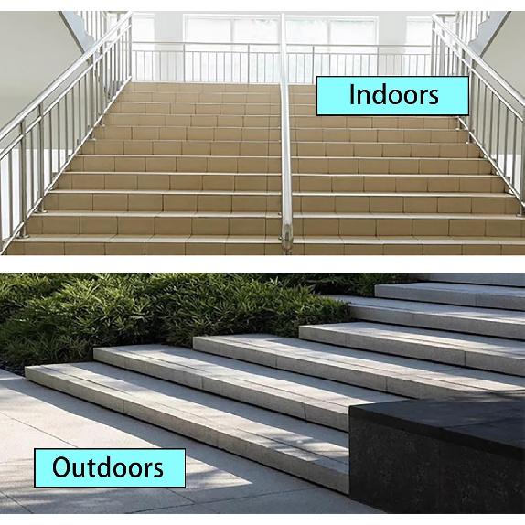 Stair Nosing Indoor Non Slip Stair Nosing, Aluminum Stair Edge Protector with Grooves, Outdoor Staircase Edging for Wooden Steps/Concrete/Carpet
