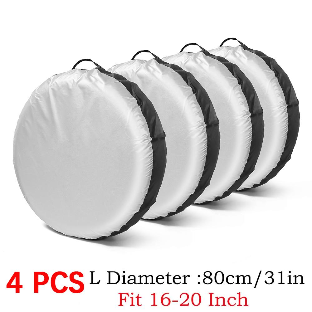 1/2/3/4PCS Car Spare Tire Cover Storage Bags Car Auto Wheel Cover Protector Vehicle Accessories Polyester Tyre Wheel Covers