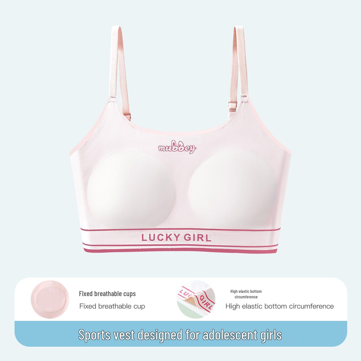 Seamless Sports Bra for Adolescent Girls: Perfect for Junior & High School Students XL (90-115 kg) розовый