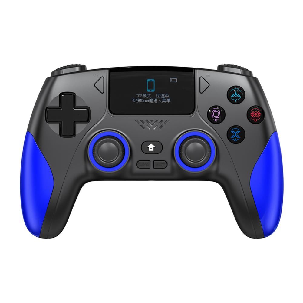

Visual Wireless Game Controller Compatible With PS4/Switch/Android/iOS/PC Smart Screen Control+0ne Click Mode Change синій