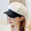 Autumn Winter Octagonal Women Girls Wool Thicken Baseball Hat Beret Warm Winter Cap