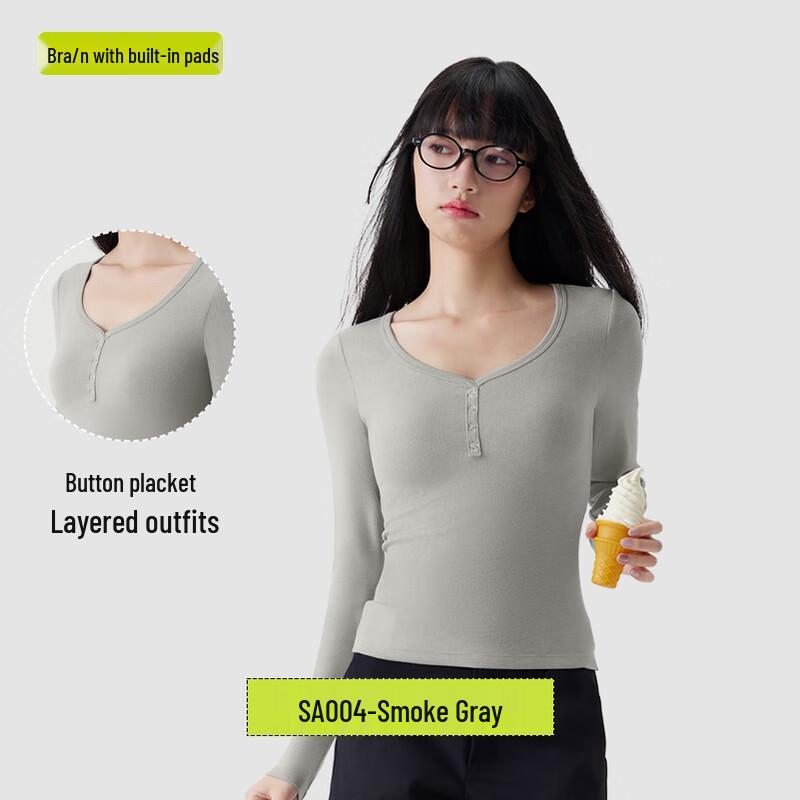 

Women s Thermal U-Neck Long Sleeve Base Layer with Built-in Bra