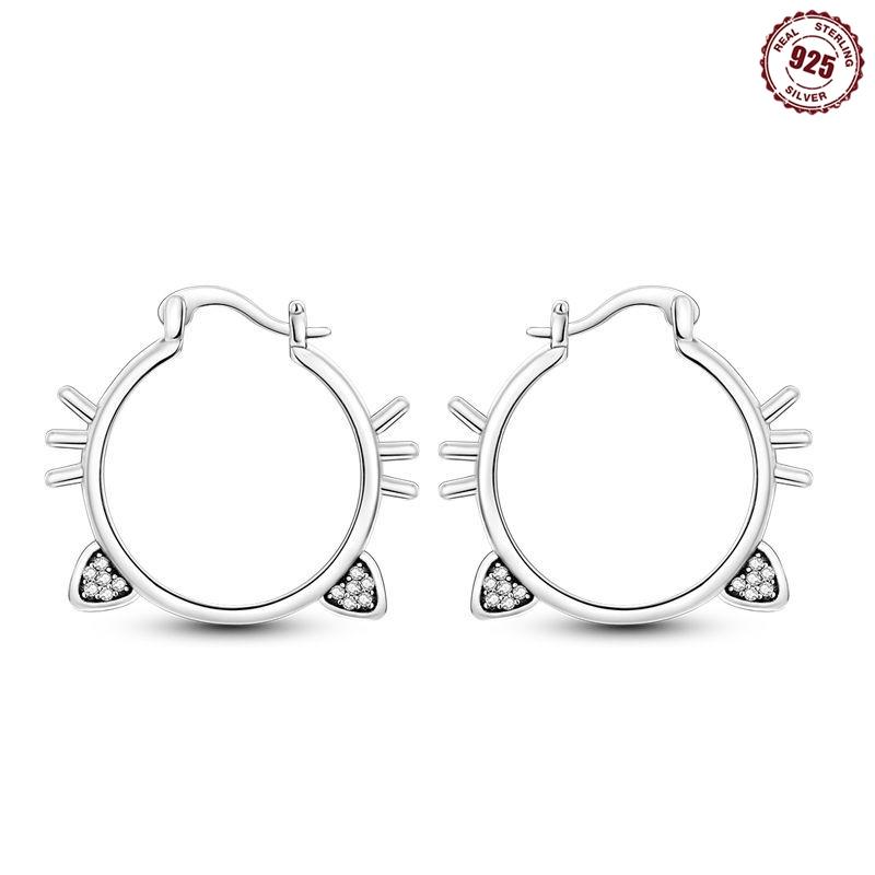 Classic Earrings 925 Silver Colorful CZ Hoop Earrings for Women Birthday Party Wedding Engagemen Gift Jewelry