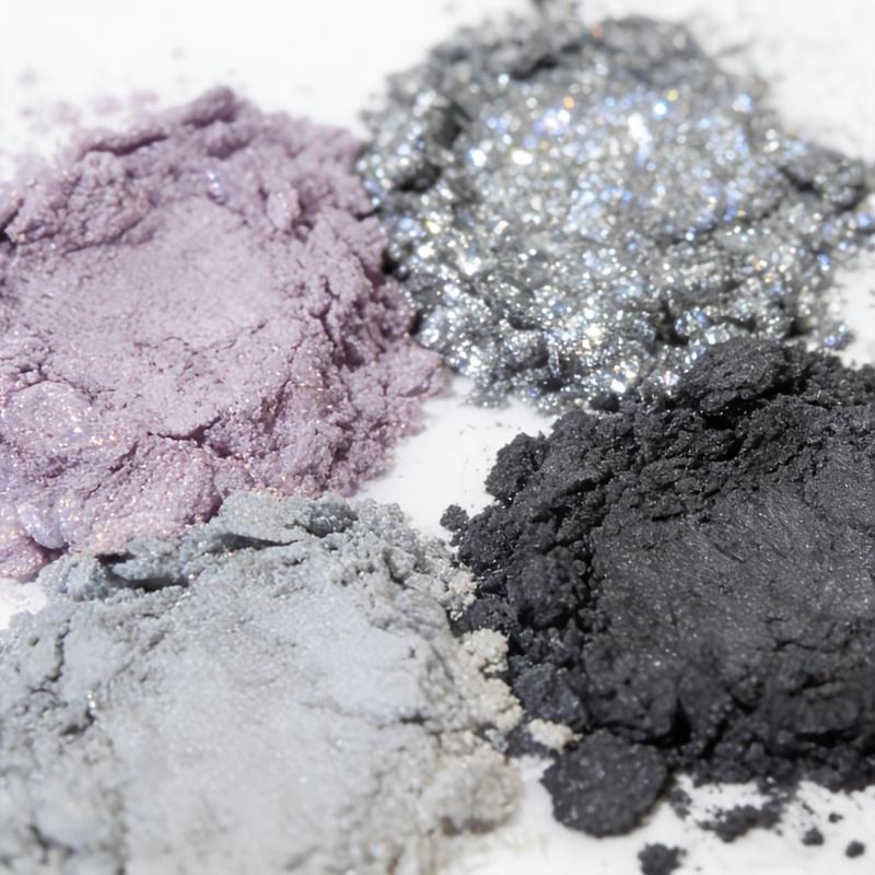 4-Farben Glitzer Matte Lidschattenpalette | Weiß-Graue Nuancen, Hochpigmentiertes Langlebiges Augen-Make-up für den Täglichen Gebrauch & Partys