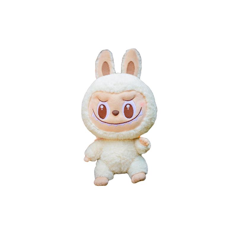 New POP MART Labubu Plush Doll White, Medium Size Trendy Figures 35cm PPMT-2407-0052