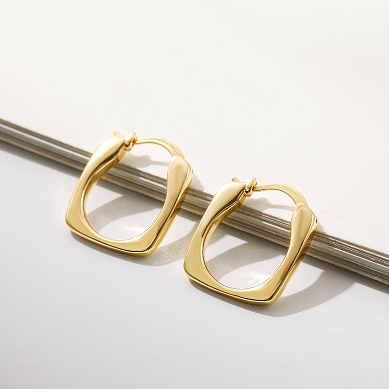Классические ретро серьги-хугги с покрытием из 18-каратного золота, геометрическая серьга-кольцо, минималистичные, популярные в INS, серьги-кольца, женские модные украшения