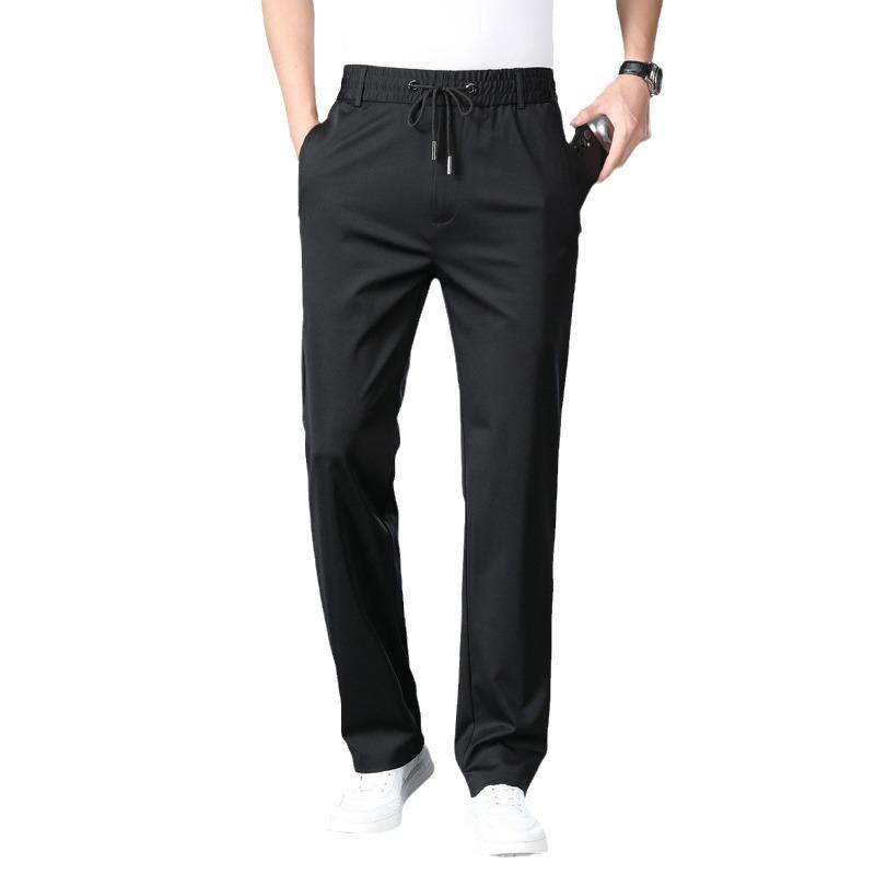 Herren Hohe Elastizität Dicke Lässige Jogginghose - Herbst/Winter Locker Gerades Bein mit Elastischem Bund, Hoher Taille und Ideal für Mittelalterlichen Komfort.