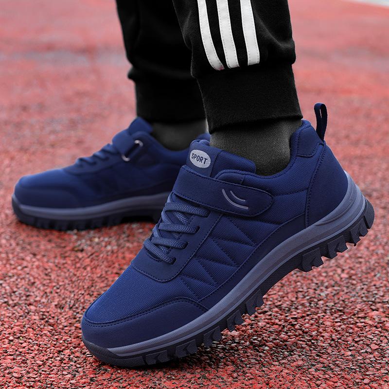 Schuhe für ältere Männer Damen Samt Walking rutschfeste weiche Sohle Mutter Winter Schneeschuhe zwei Baumwolle Vater Schuhe Sport Freizeitschuhe