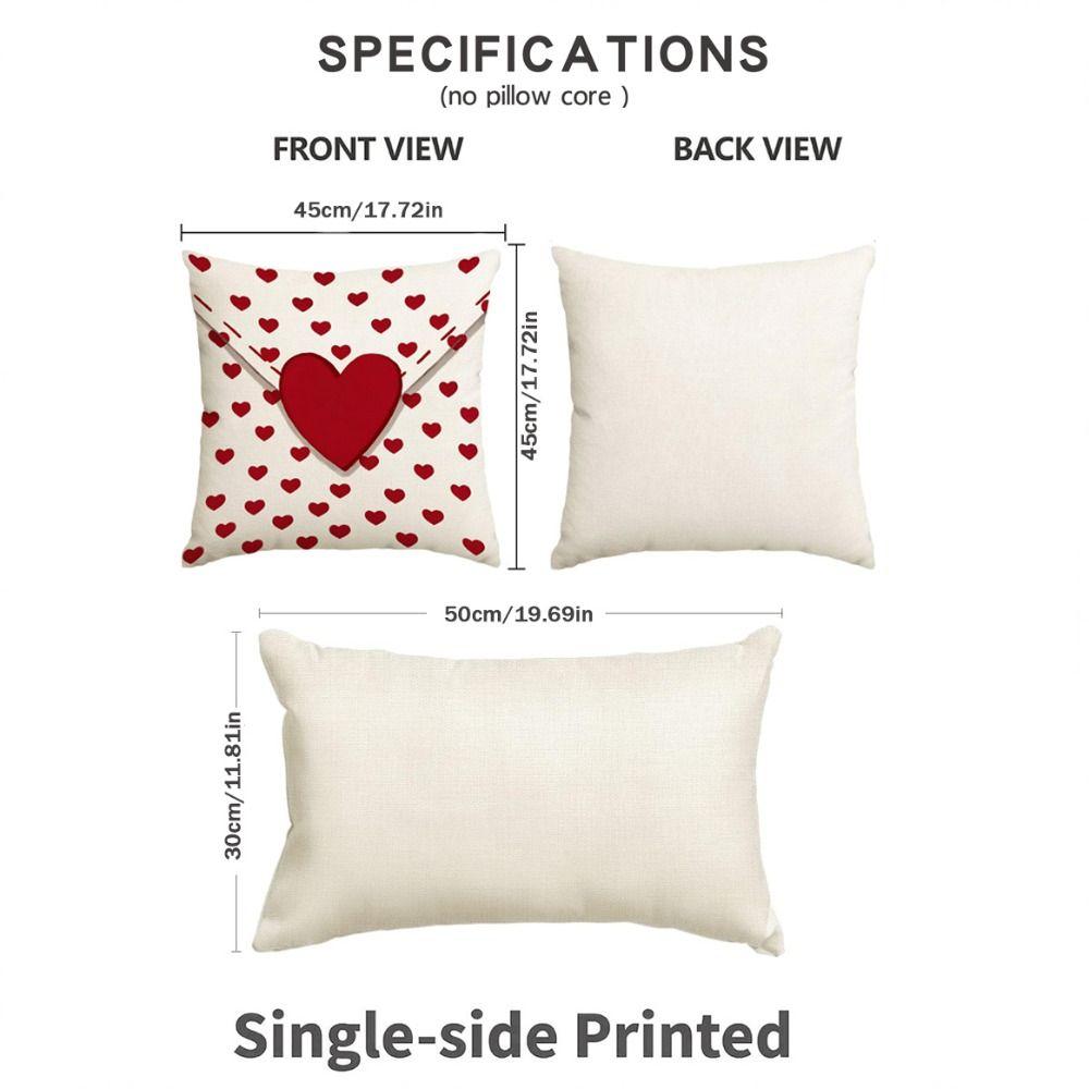 Fashion Red Heart Envelope Throw Pillow Cover Polyester Soft Wedding Cushion Case Pillowcase Decoration for Sofa Couch