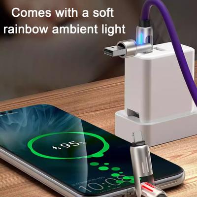 Yousheng Fast Charging Data Cable 240W Thickened Silicone Charging Cable Multi-Protocol Data Transfer Cable for IPhone Tablets