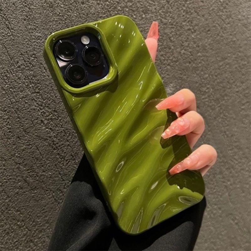 Luxury Plating 3D Wavy Texture Soft Phone Case For iPhone 17 Air 16 E 15 14 Plus 13 12 11 Pro Max Glossy Shockproof Bumper Cover