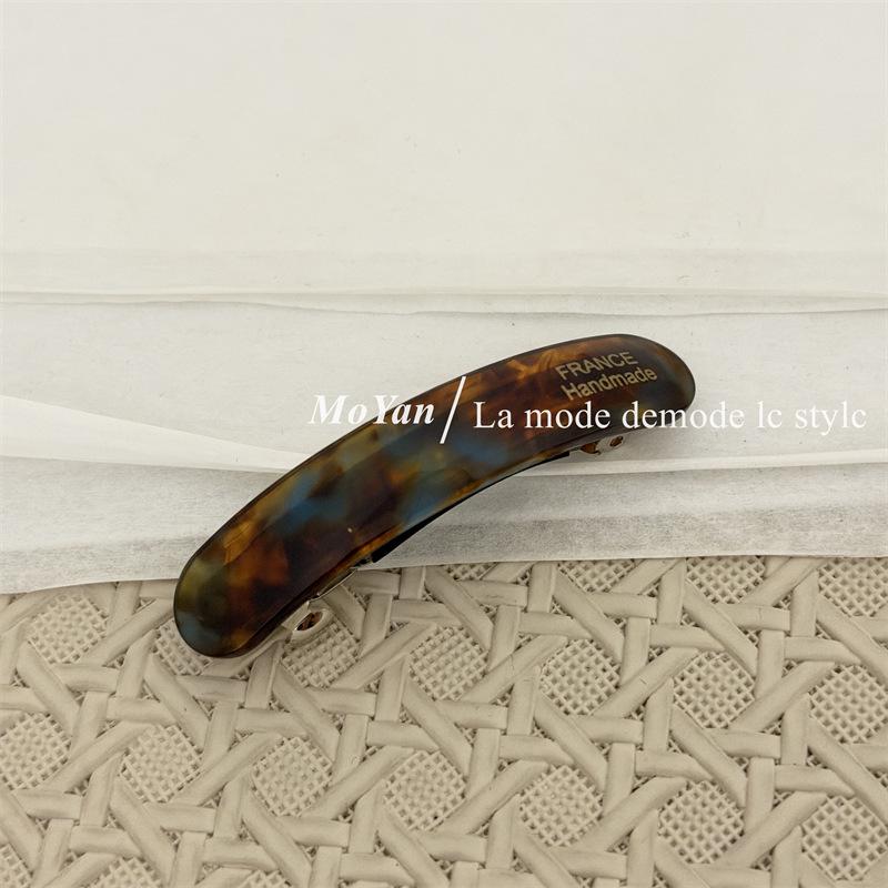 Korean Style Gold Label Acetate Baguette Barrette - Versatile & Cute Hair Clip