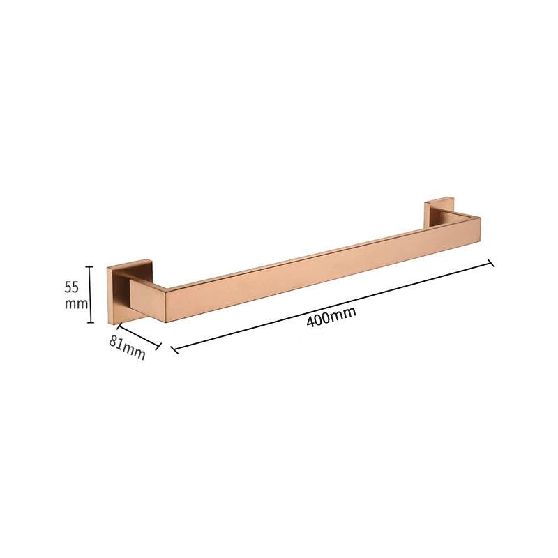 Brushed Rose Gold 304 Stainless Steel Bathroom Set: Towel Rack, Towel Ring, Paper Towel Holder, Hook.