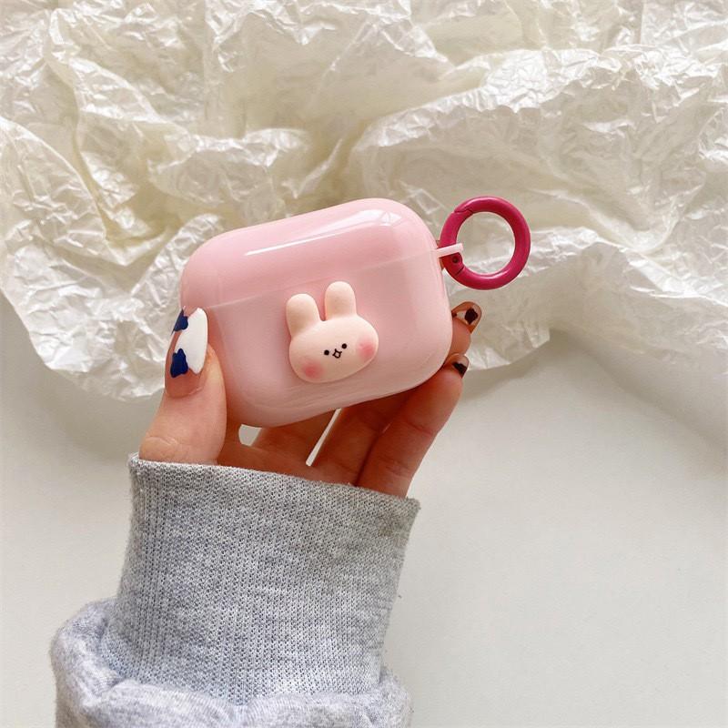 

Suitable AirPods Pro 3 Apple Bluetooth Earphone Cover S1/2 Generation Pink Cute Rabbit Instagram Cartoon AirPods 1 2 generation