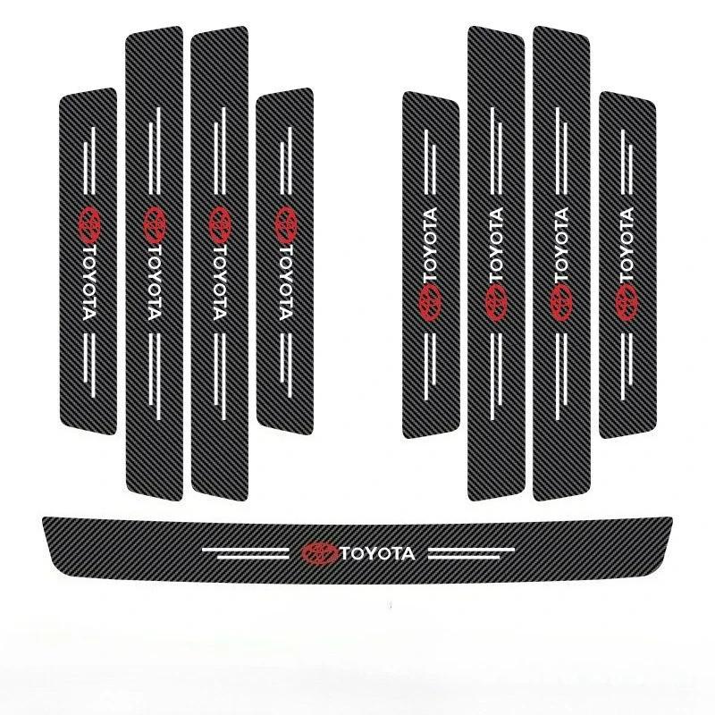 For Toyota Rav4 Yaris Prius Avensis Corolla Camry Car Threshold Strip Carbon Fiber Sticker Car Door Sill Protector Accessories