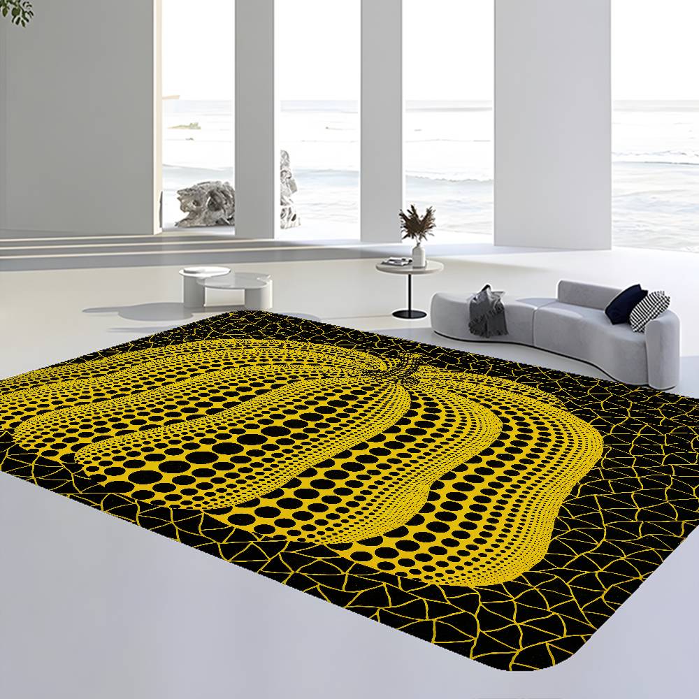 Yellow Dots Yayoi Kusama Bathroom Mat Kids Room Bedroom Decoration Balcony Anti-Slip Doormat Living Room Bedside Area Rugs
