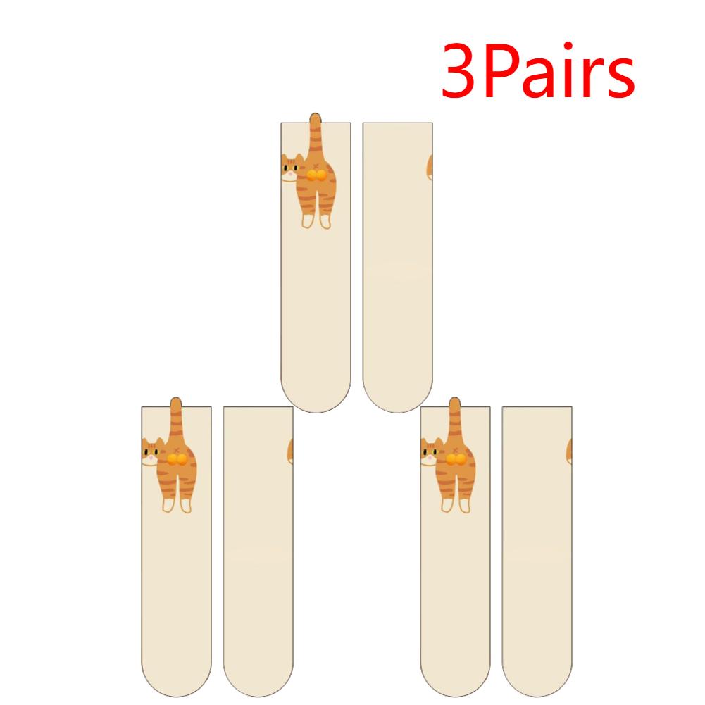 Woman Socks Kawaii Cartoon Cute 3D Dog Cat Paw Pattern Female Home Floor Sleeping Animal Crew Cotton Sock For Cats Lovers