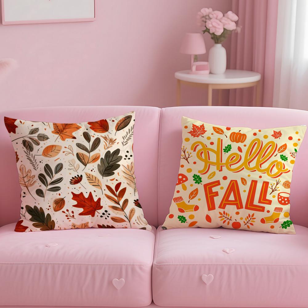 Pattern Maple Leaf Vintage Print Cushion Cover Soft  EasyWash Pillow Case  Versatile for Couch Bed Travel and Office