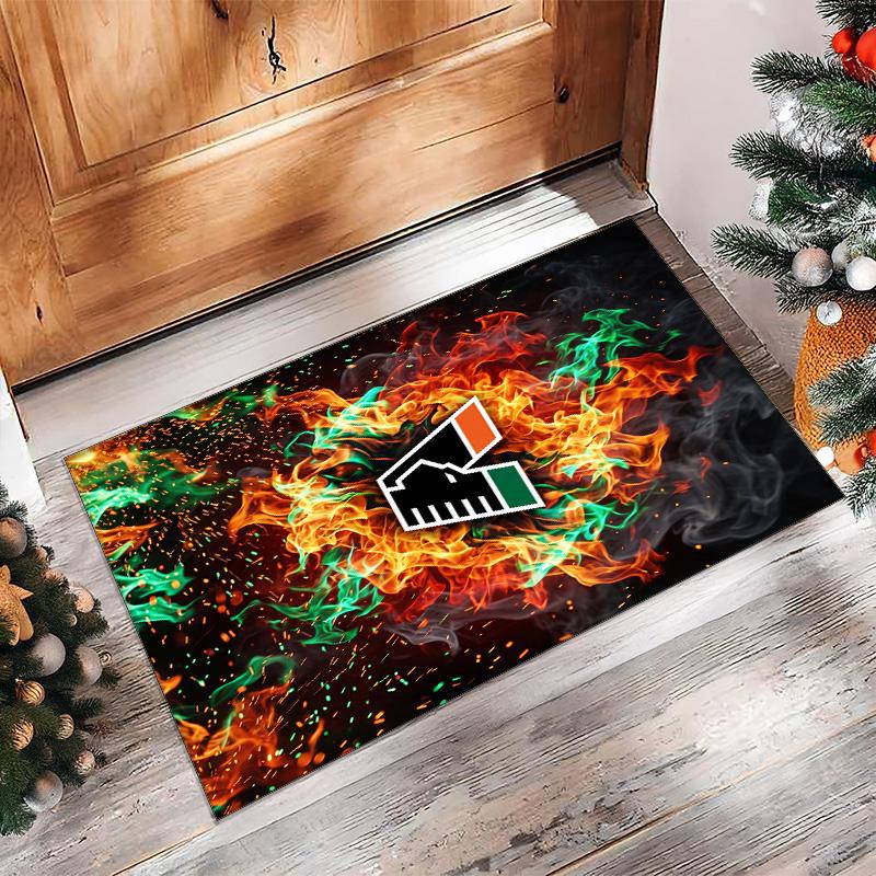 Venezia FC Football Print Crystal Velvet Rug, Comfortable Water Absorbent Non Slip Indoor Floor Carpet